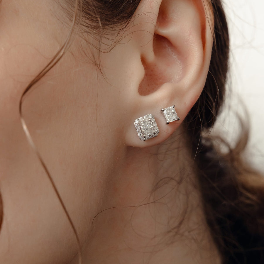 Radiant Cut Diamond Earrings