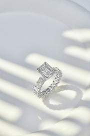 The Emerald-Cut Pavé Ring