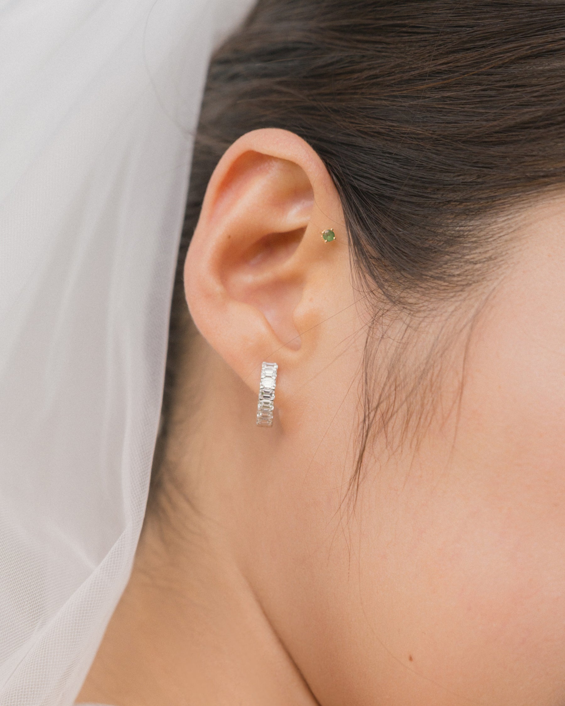 The Signature Ice Cube Emerald-Cut Hoop Earrings