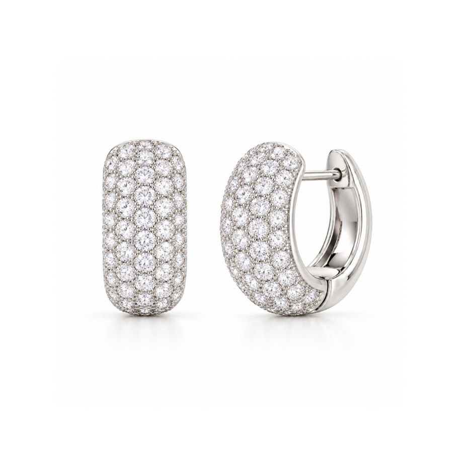 The Bold Pavé Diamond Dome Hoops