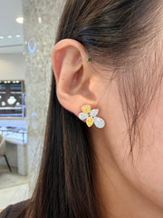 Aurelia Fancy Yellow Diamond Floral Earrings