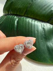 The Heart Halo Diamond Studs