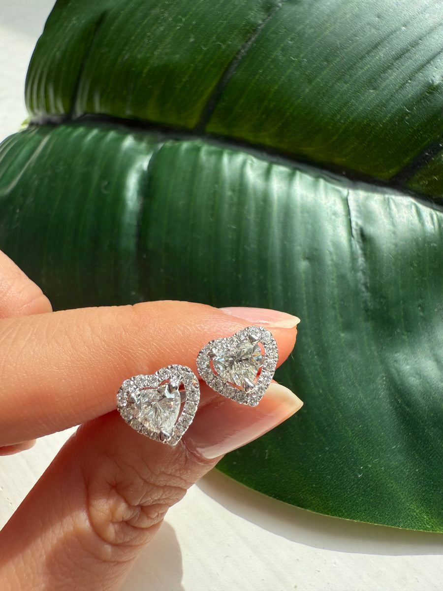 The Heart Halo Diamond Studs
