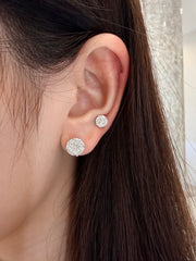 The Round illusion diamond earrings