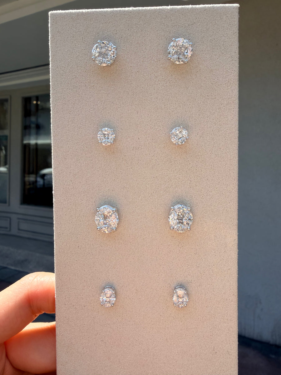 The Oval Illusion Diamond Earrings