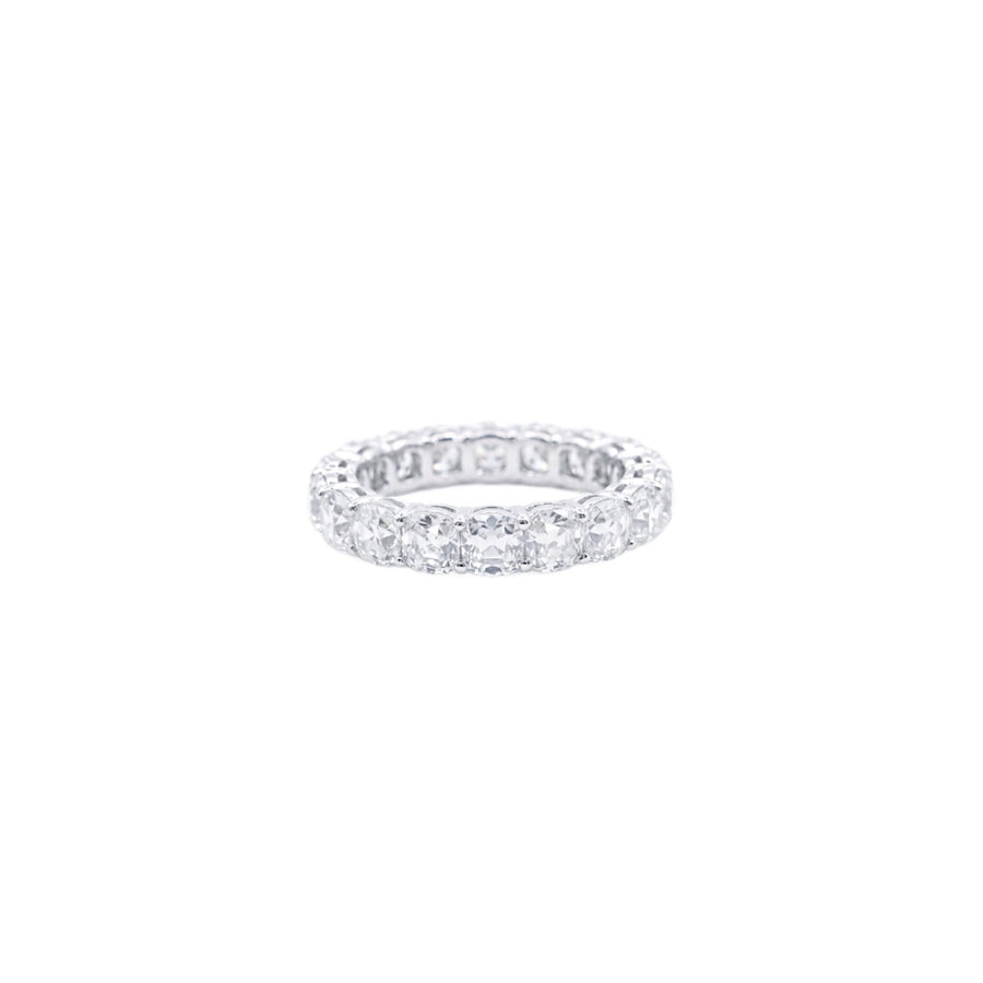 18K Old Mine Cut Diamond Eternity Ring