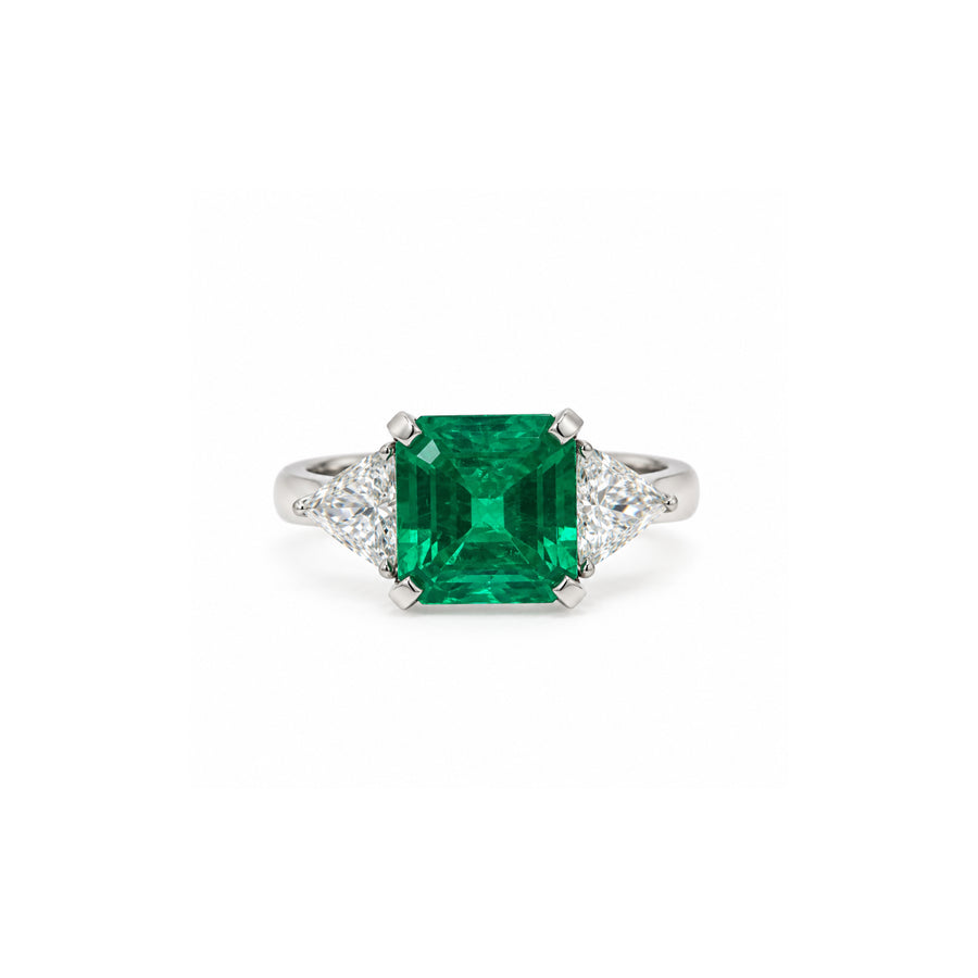 The Afghan Emerald Three-Stone Ring