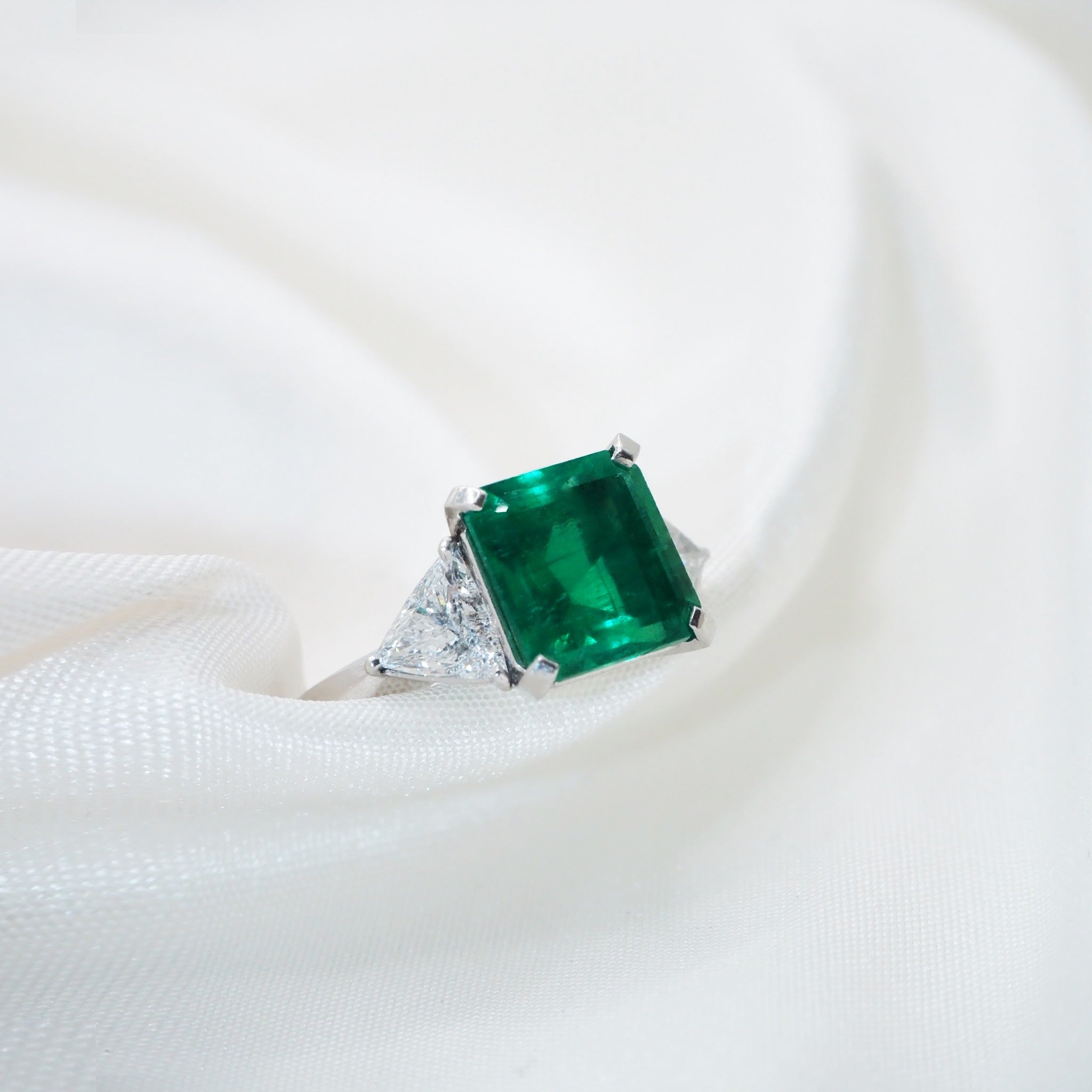 The Afghan Emerald Three-Stone Ring