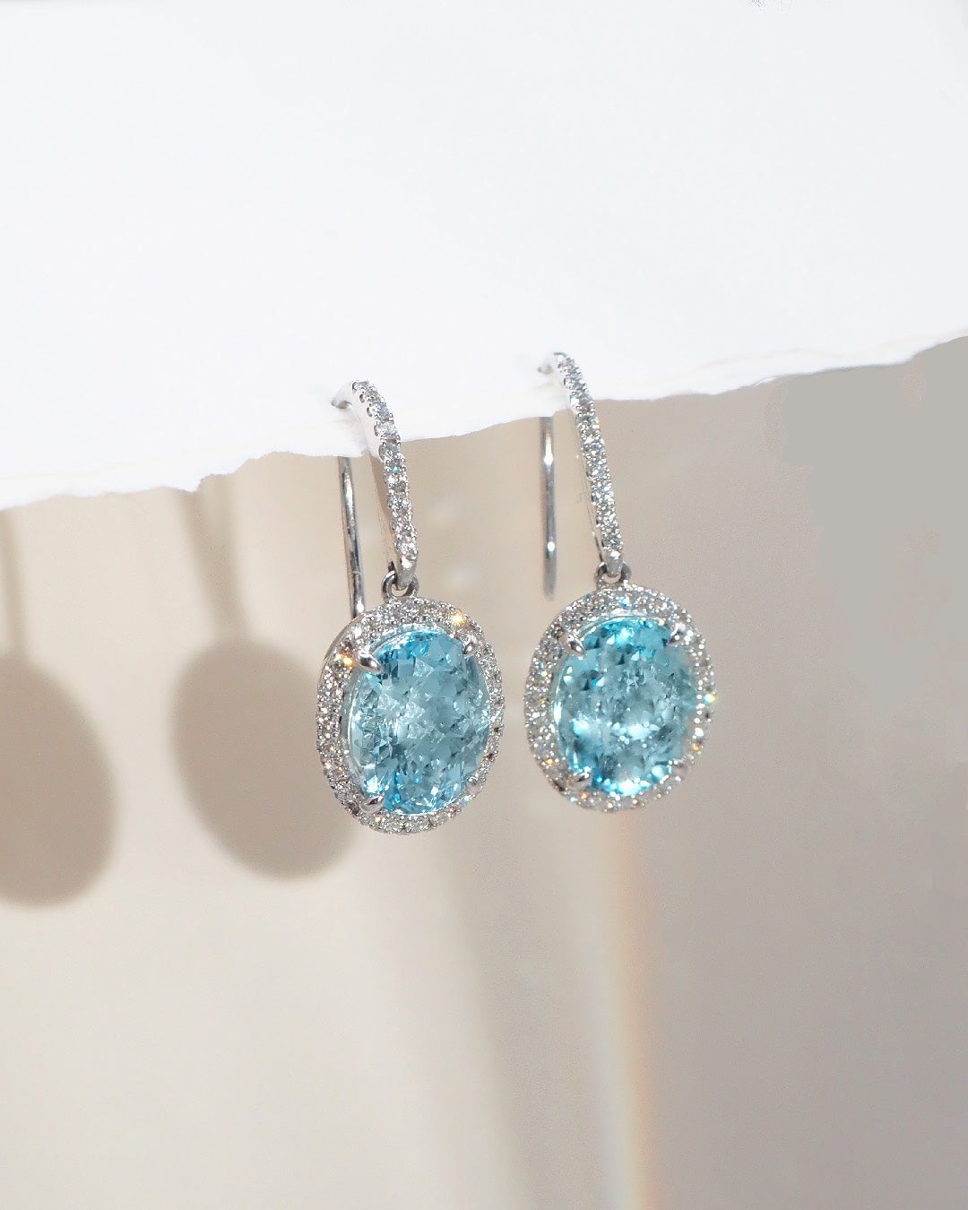 The Aquamarine Diamond Drop Earrings