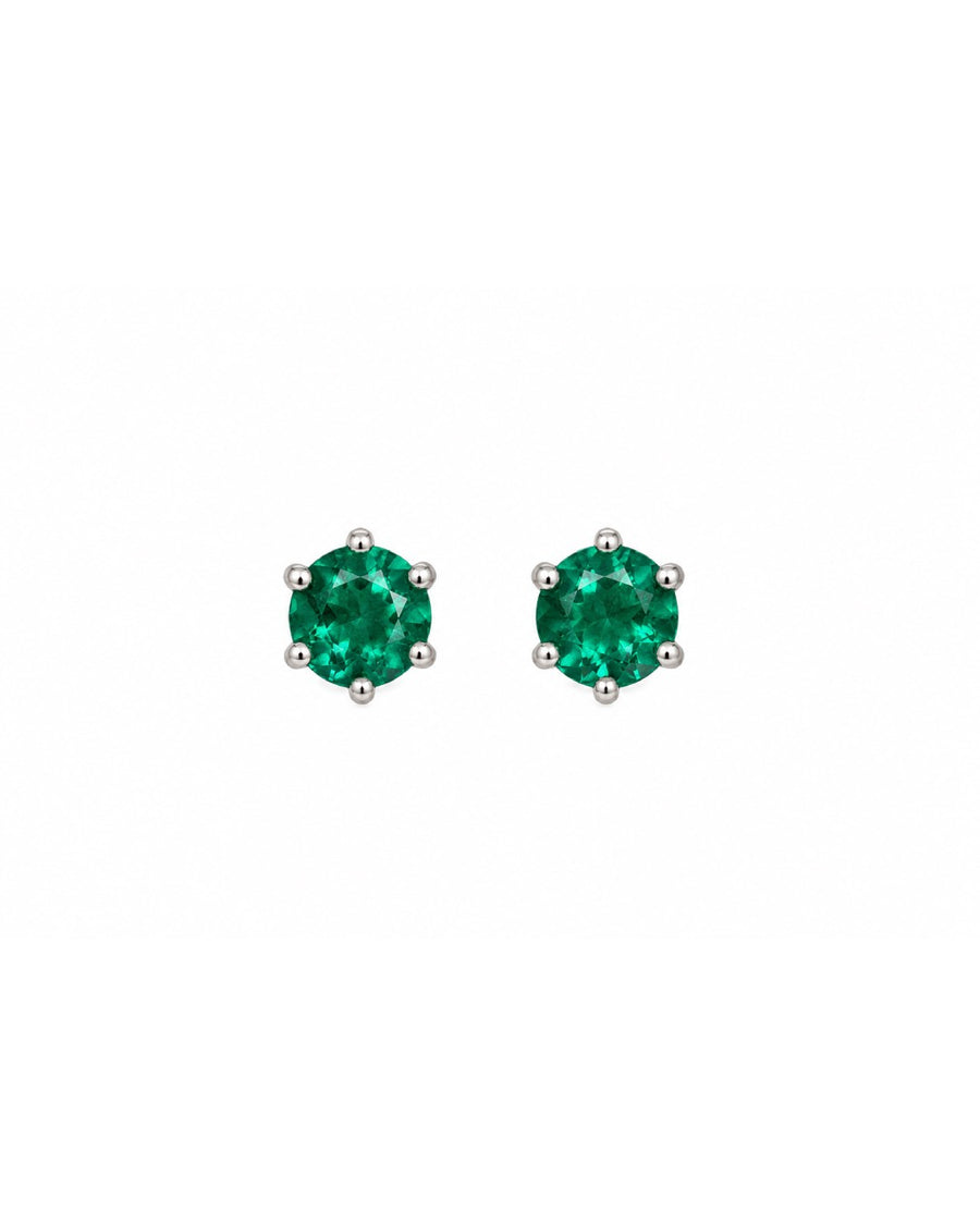 The Green Round Solitaire Studs