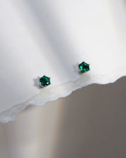 The Green Round Solitaire Studs