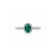 The Oval Emerald Diamond Halo Ring
