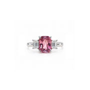 The Padparadscha Three-stone Ring