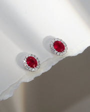 The Red Oval Halo Studs