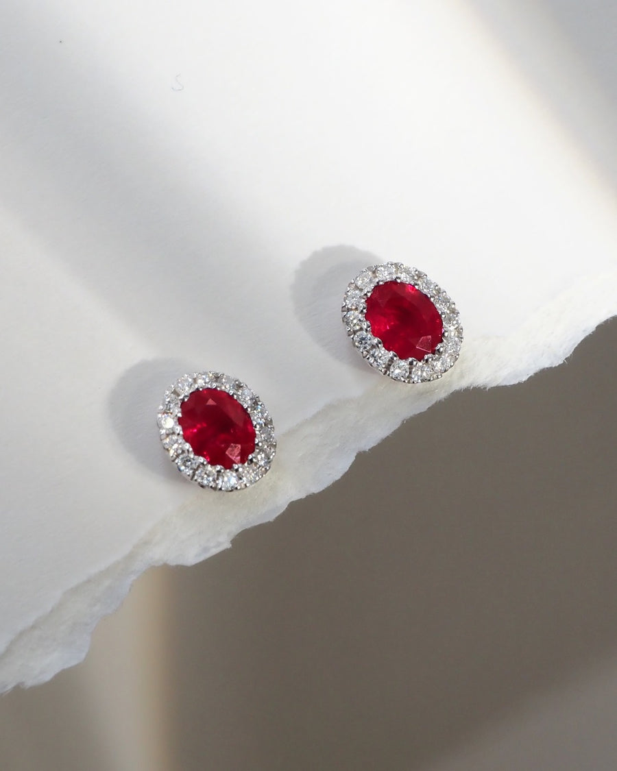The Red Oval Halo Studs