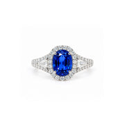 Royal Blue Sapphire Halo Ring