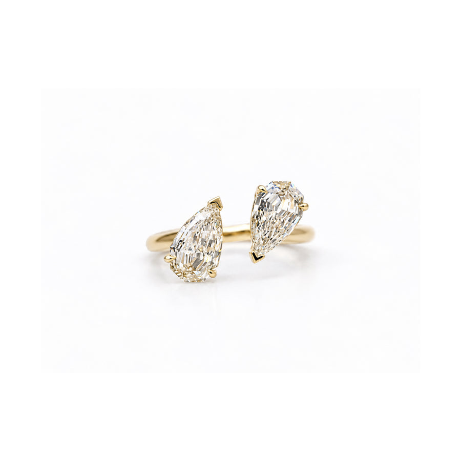 Toi et Moi Step Cut Champagne Diamond Ring