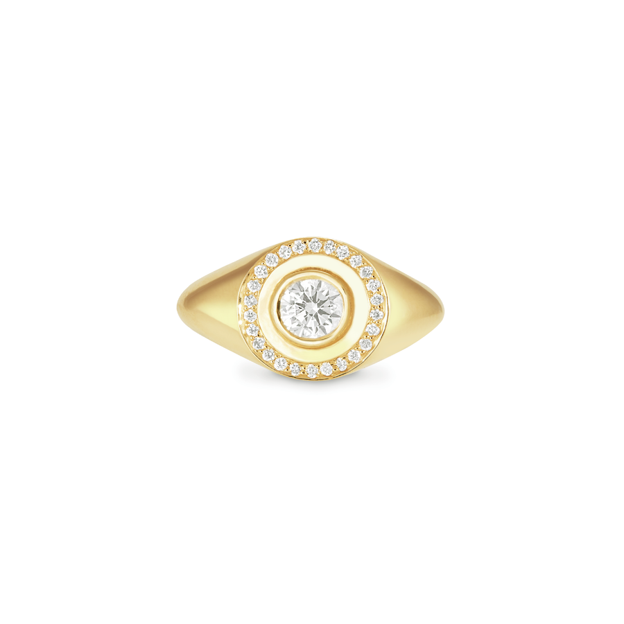 18k Gold Diamond Stamp Ring – eva jewelry box