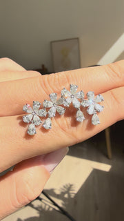 The Blossoming Floral Diamond Drop Earrings
