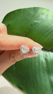 The Heart Halo Diamond Studs