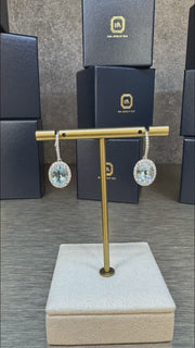 The Aquamarine Diamond Drop Earrings