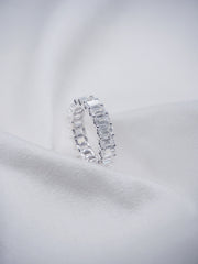 The Emerald-Cut "Ice Cube" Eternity Band